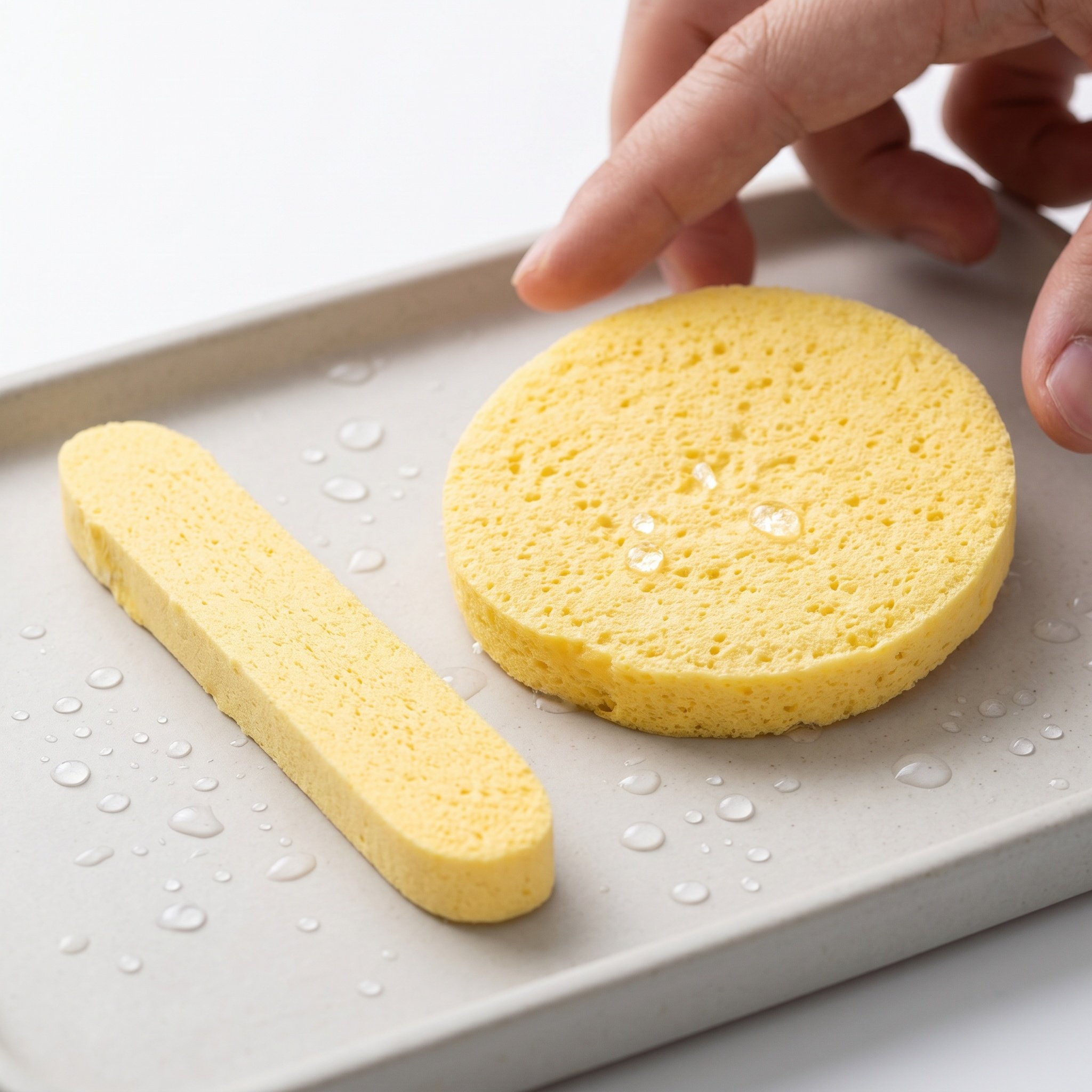 Beauty Makeup Sponge - Spugna Compatta Rotonda per Trucco, Morbido