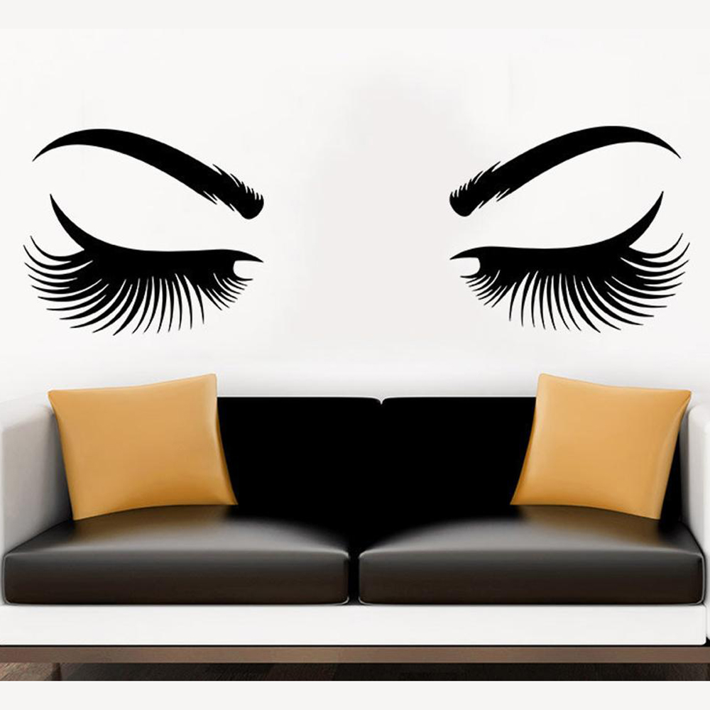 Makeup Master Beauty Salon - Adesivo murale occhi adesivo in vinile
