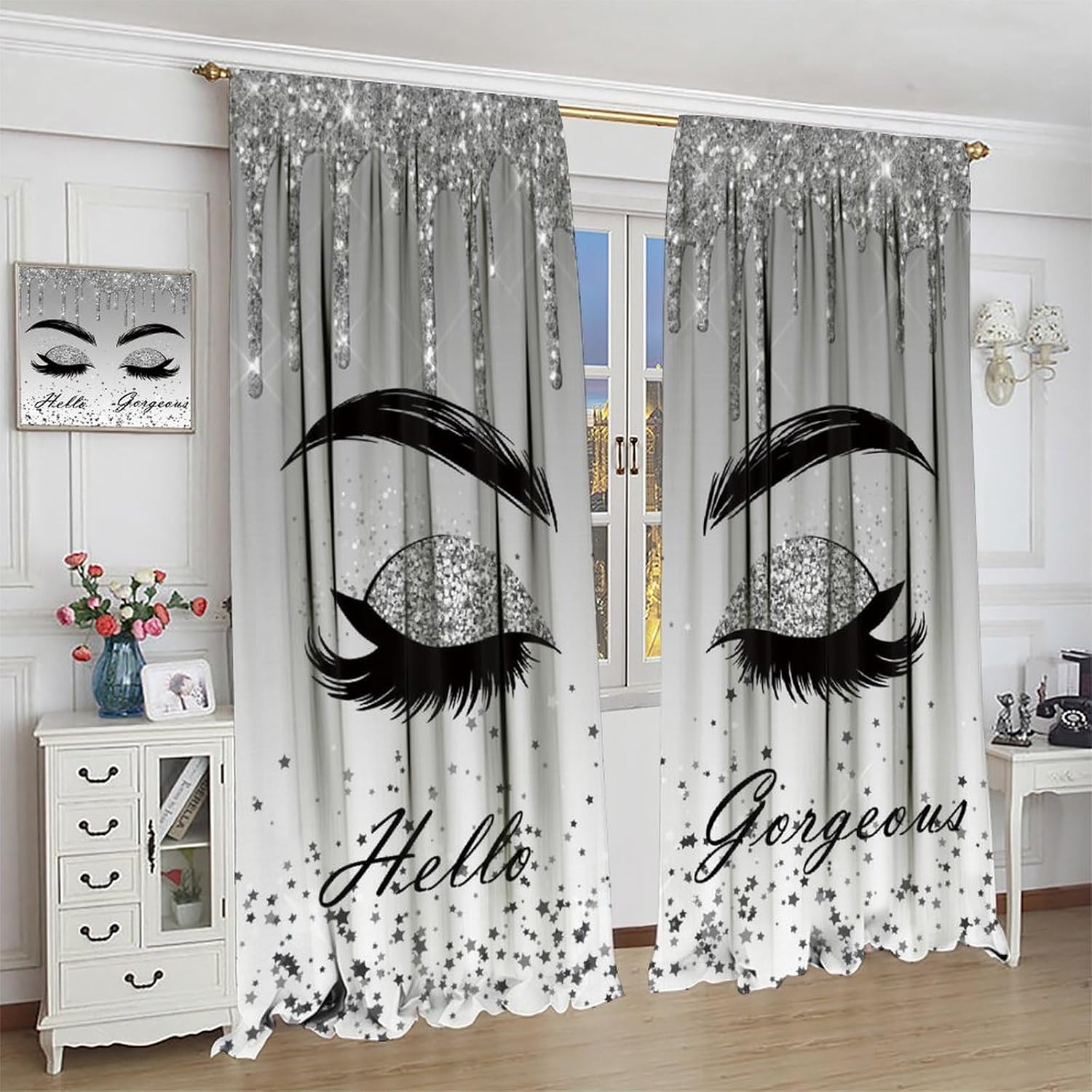 Tenda a filo argentata con gli - Beauty Makeup Filter recensione e prezzo