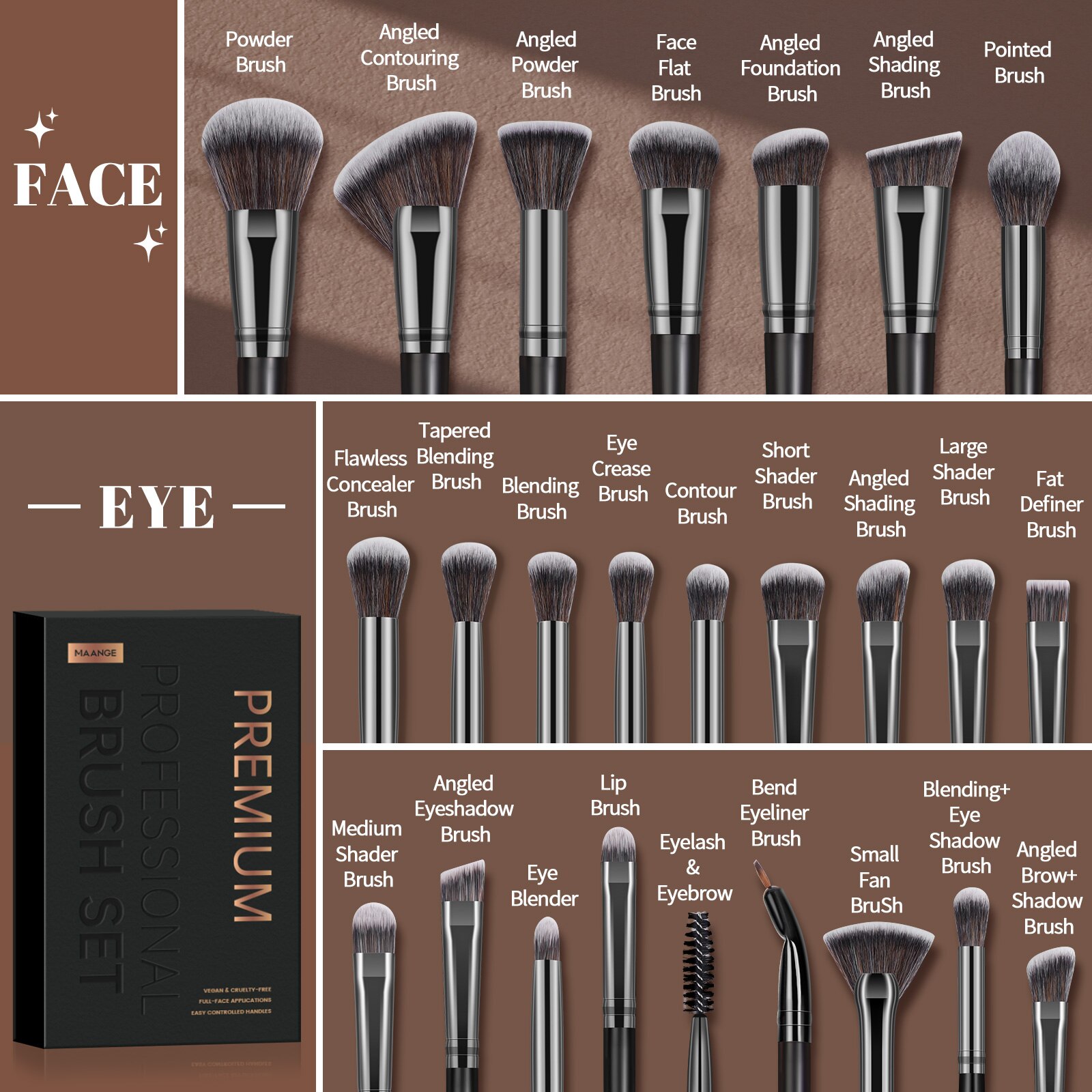 MAANGE Confezione regalo profe - Huda Beauty Makeup Brush Set recensione e prezzo